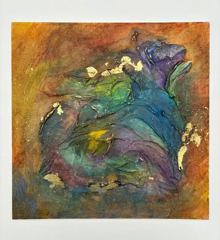 Transcendance — acrylique et pastels sur toile 25 × 25 cm, MORIS · Unfocus Art (2024)