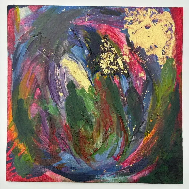 NDE — acrylique et pastels sur toile 25 × 25 cm, MORIS · Unfocus Art (2024)