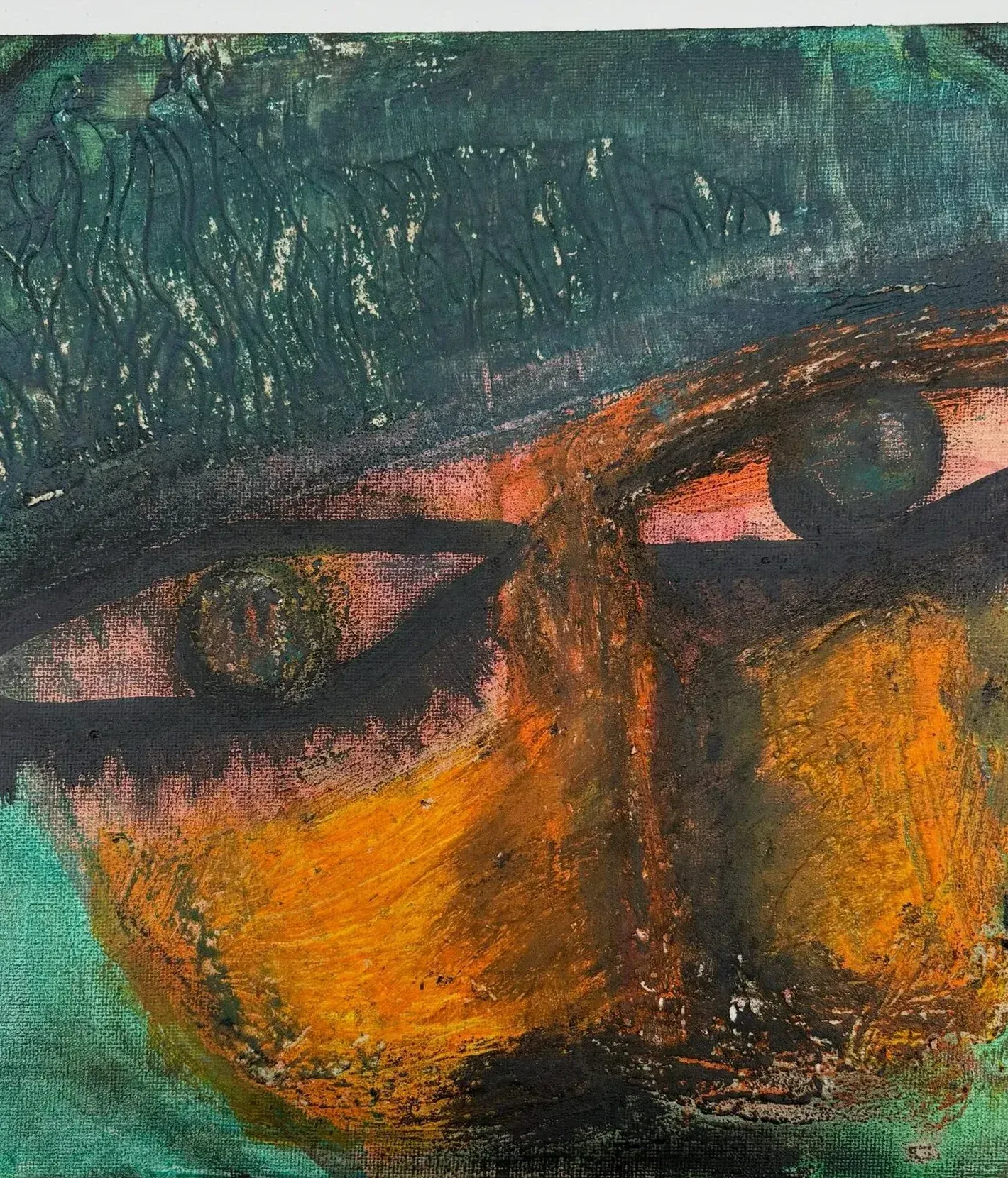 Le Poilu — acrylique et pastels sur toile 25 × 25 cm, MORIS · Unfocus Art (2025)
