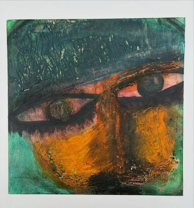 Le Poilu — acrylique et pastels sur toile 25 × 25 cm, MORIS · Unfocus Art (2025)