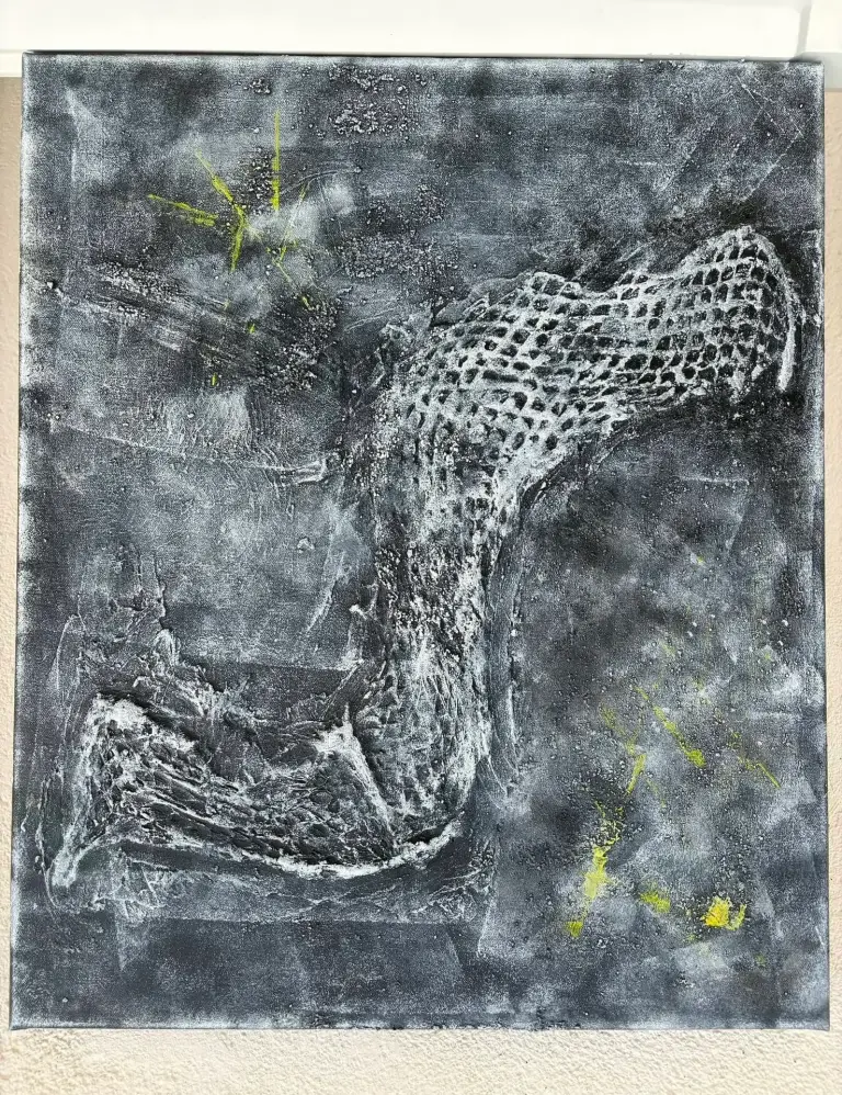 Résilience — acrylique et pastels sur toile 40 × 50 cm, MORIS · Unfocus Art (2025)