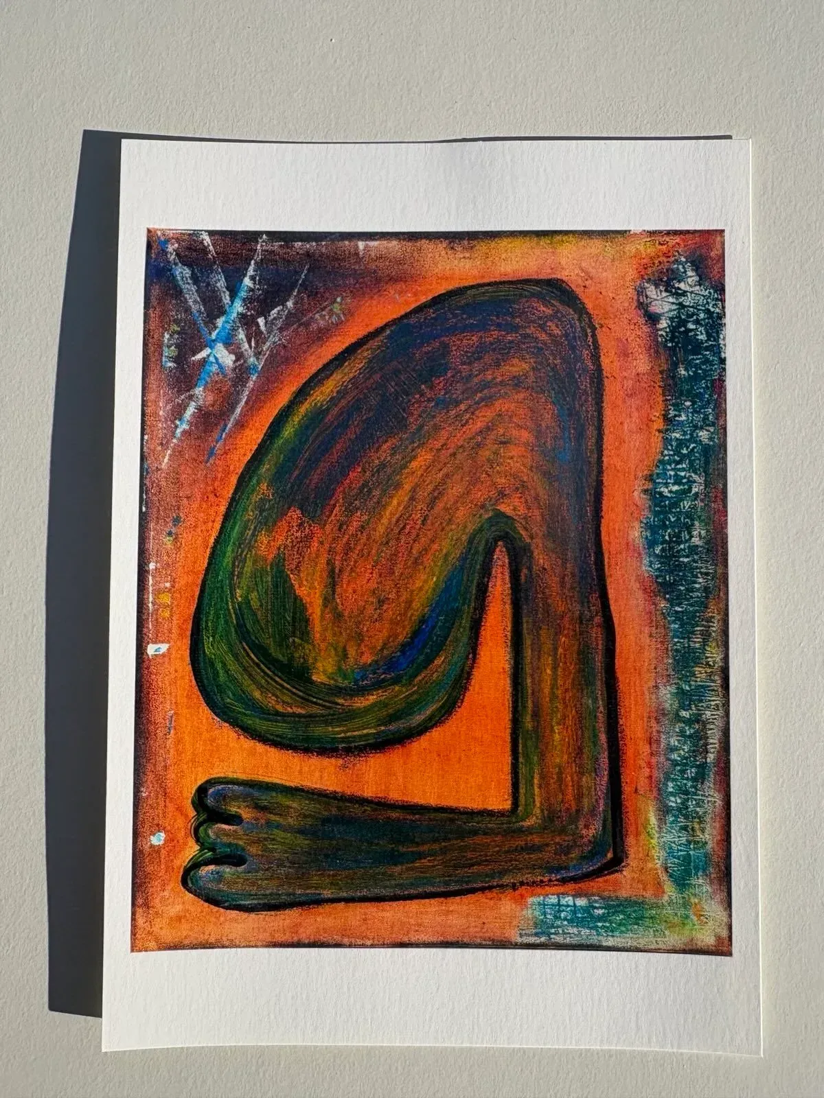 Hatching — acrylique et pastels sur toile 40 × 50 cm, MORIS · Unfocus Art (2025)