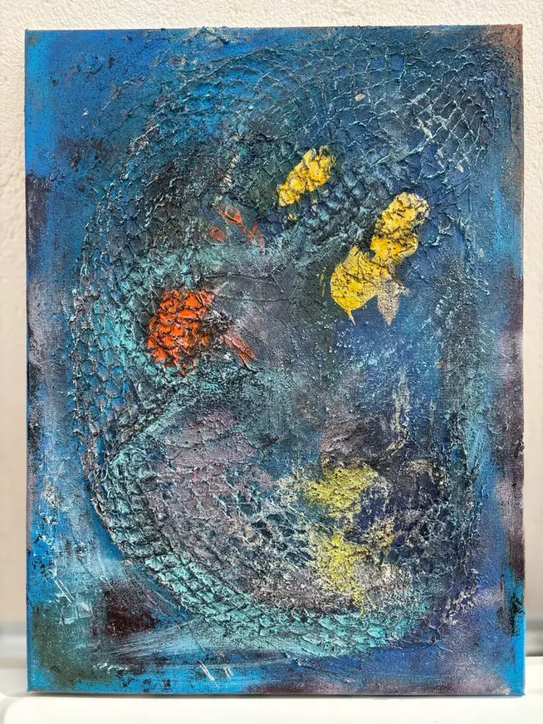 Fabuleuses Nébuleuses — acrylique et pastels sur toile 30 × 40 cm, MORIS · Unfocus Art (2025)