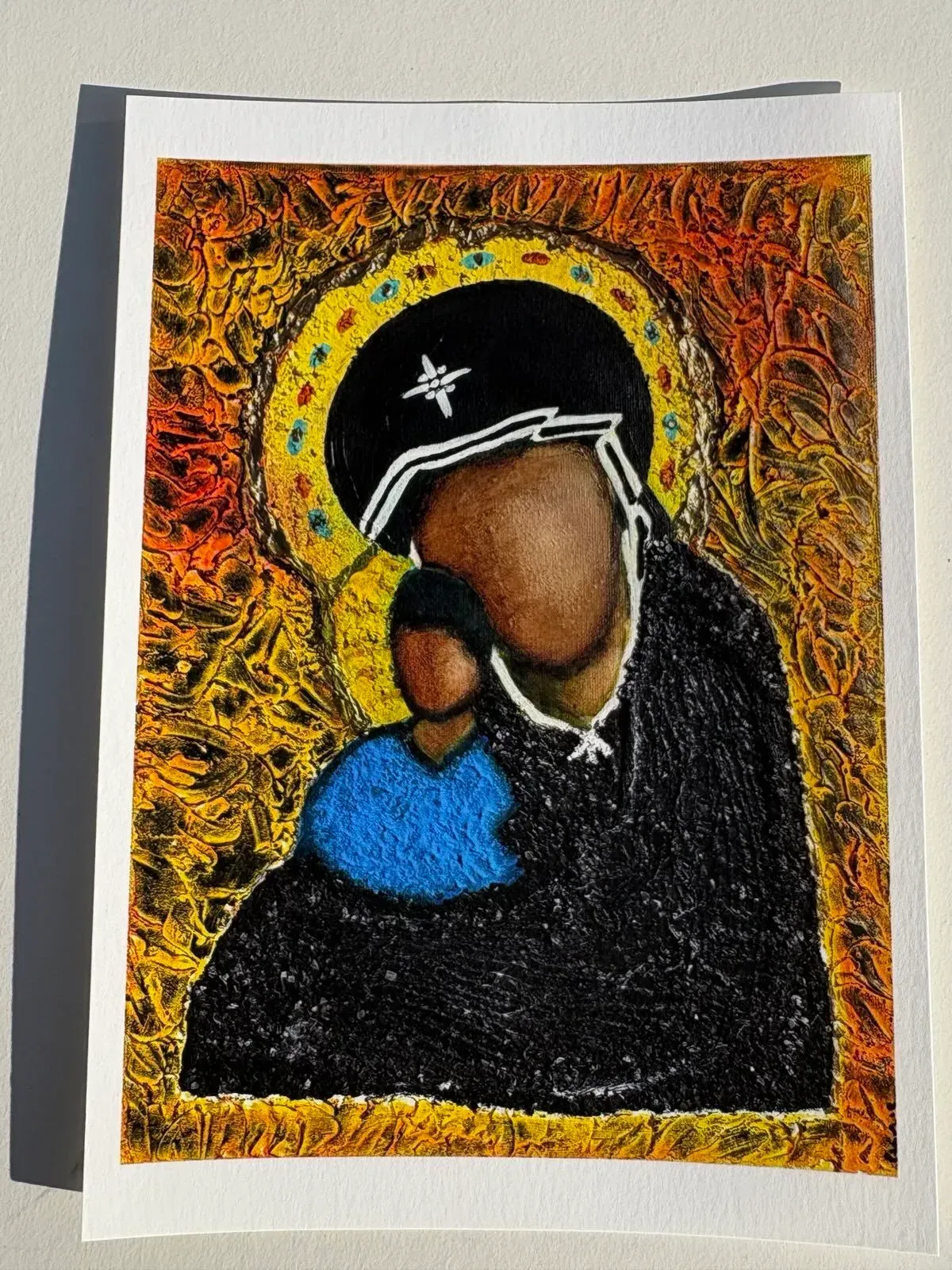 Veille — acrylique et pastels sur toile 30 × 40 cm, MORIS · Unfocus Art (2025)
