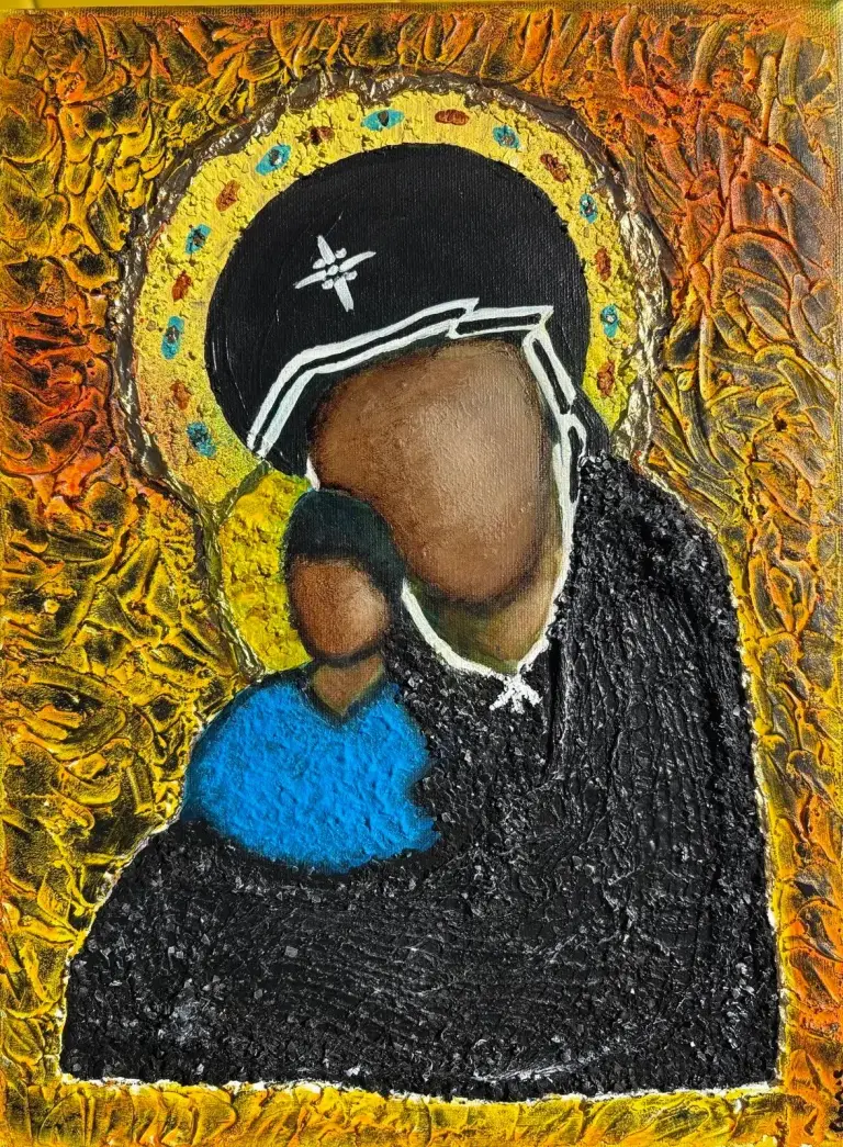 Veille — acrylique et pastels sur toile 30 × 40 cm, MORIS · Unfocus Art (2025)