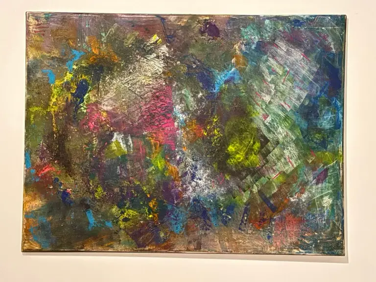 Synesthesia — acrylique et pastels sur toile 80 × 60 cm, MORIS · Unfocus Art (2026)